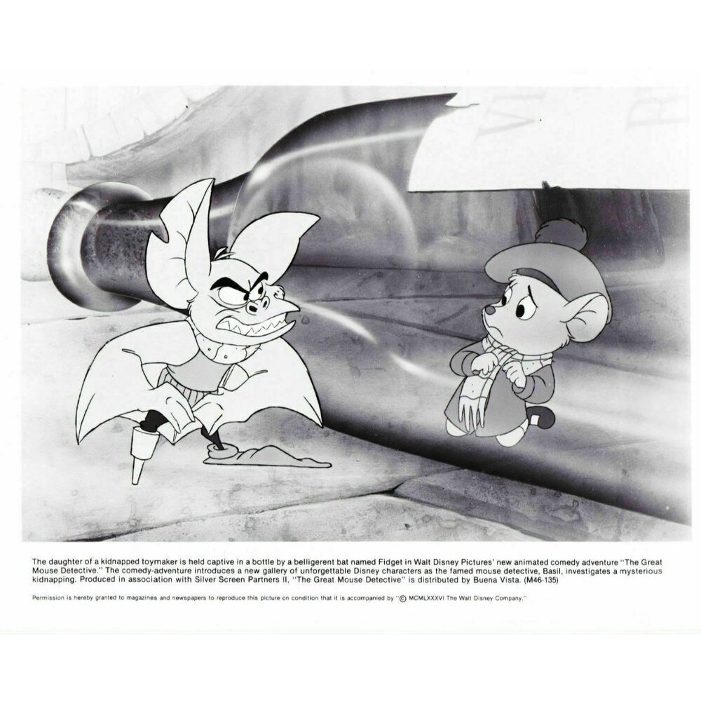 Fidget & Olivia Promo Photograph Disney The Great Mouse Detective 1986 8x10